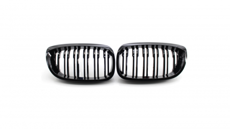 Set 2 grile duble, negru lucios, M Design pentru BMW E46 Coupe Facelift [2]
