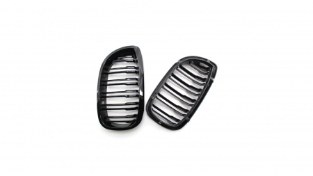 Set 2 grile duble, negru lucios, M Design pentru BMW E46 Coupe Facelift [1]