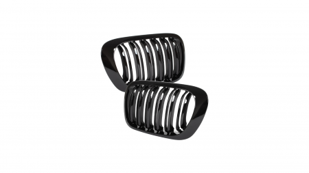 Set 2 grile duble, negru lucios, M Design pentru BMW E46 Coupe Facelift [4]