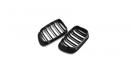 Set 2 grile duble, negru lucios, M Design pentru BMW E46 Coupe Nonfacelift [6]
