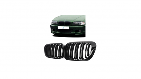 Set 2 grile duble, negru lucios, M Design pentru BMW E46 Coupe Nonfacelift [2]