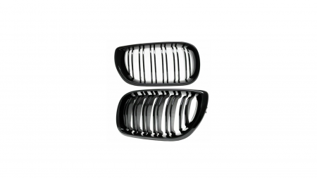Set 2 grile duble, negru lucios, M Design pentru BMW E46 Facelift [3]