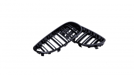 Set 2 grile duble, negru lucios, M Design pentru BMW E60 [5]