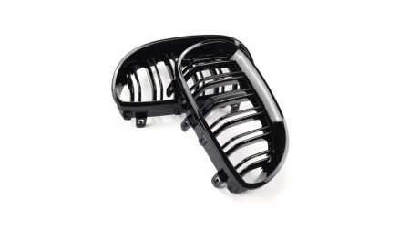 Set 2 grile duble, negru lucios, M Design pentru BMW E60 [1]