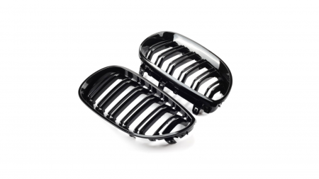 Set 2 grile duble, negru lucios, M Design pentru BMW E60 [3]