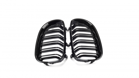 Set 2 grile duble, negru lucios, M Design pentru BMW E60 [2]