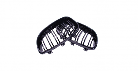 Set 2 grile duble, negru lucios, M Design pentru BMW E81 E87 Facelift [4]