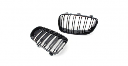 Set 2 grile duble, negru lucios, M Design pentru BMW E81 E87 Facelift [1]