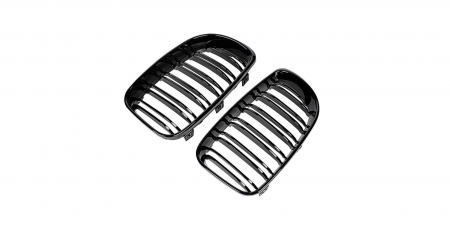 Grile aerisire - Set 2 grile duble, negru lucios, M Design pentru BMW E81 E87 Facelift