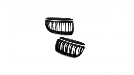 Set 2 grile duble, negru lucios, M Design pentru BMW E90 Nonfacelift [2]