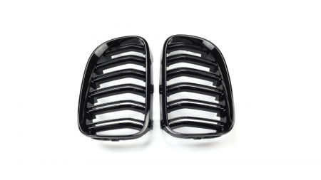 Set 2 grile duble, negru lucios, M Design pentru BMW E92 Facelift [2]