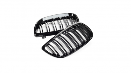 Set 2 grile duble, negru lucios, M Design pentru BMW E92 Nonfacelift [3]