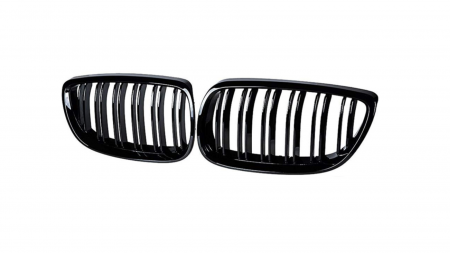 Grile aerisire - Set 2 grile duble, negru lucios, M Design pentru BMW E92 Nonfacelift