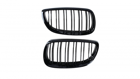 Set 2 grile duble, negru lucios, M Design pentru BMW E92 Nonfacelift [2]