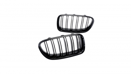Set 2 grile duble, negru lucios, M Design pentru BMW F10 [2]