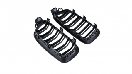 Set 2 grile duble, negru lucios, M Design pentru BMW F30 [3]