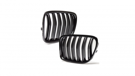 Set 2 grile duble, negru lucios, M Design pentru BMW X1 E84 [2]