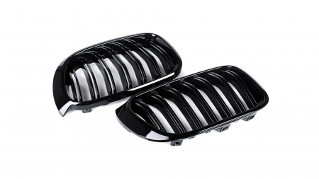 Set 2 grile duble, negru lucios, M Design pentru BMW X3 F25 Facelift [5]