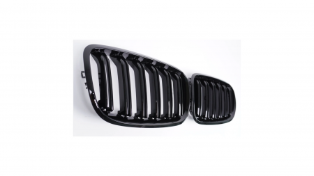 Set 2 grile duble, negru lucios, M Design pentru BMW X5 E70 E71 [4]