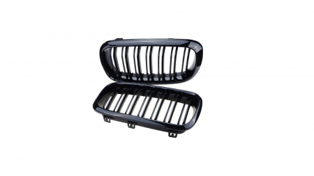 Set 2 grile duble, negru lucios, M Design pentru BMW X5 E70 E71 [2]