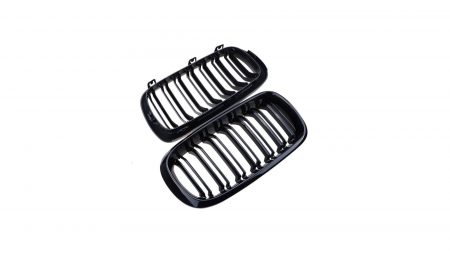 Set 2 grile duble, negru lucios, M Design pentru BMW X5 E70 E71 [5]