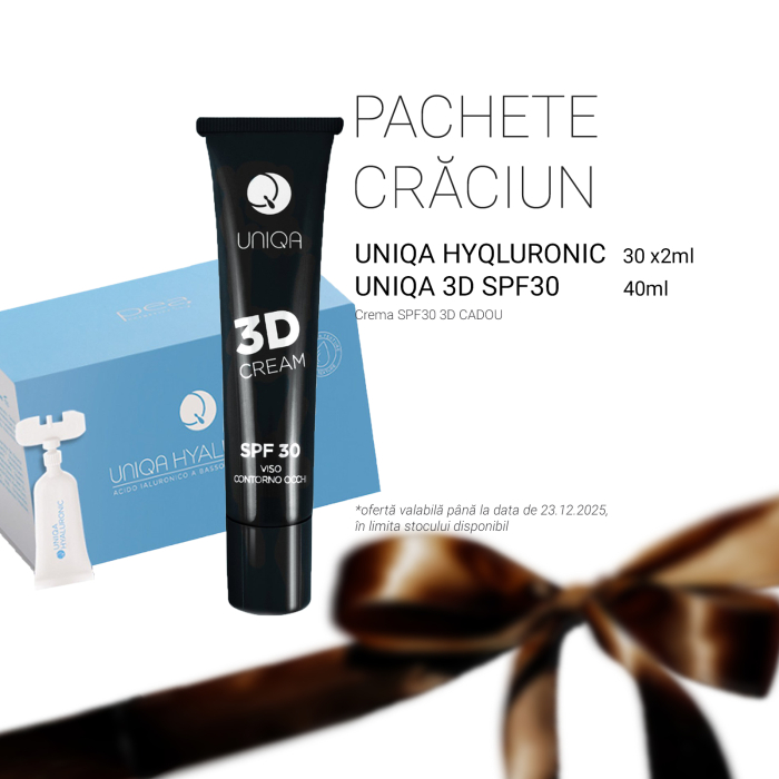 Pachet Sărbători UNIQA™ Monodoze Hyaluronic & Cremă 3D SPF [1]