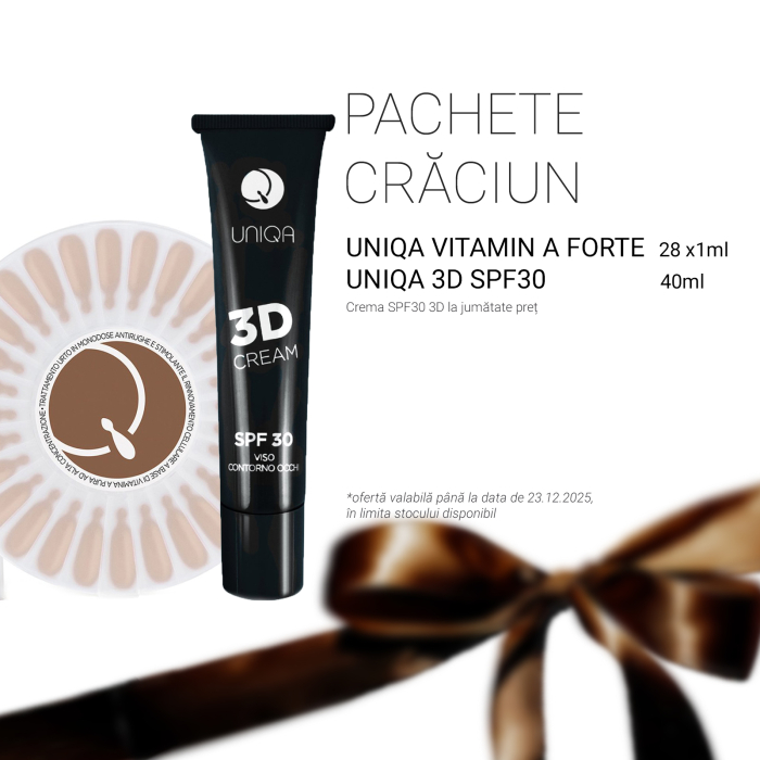 Pachet Sărbători UNIQA™ Vitamina A Forte & Cremă 3D SPF [1]