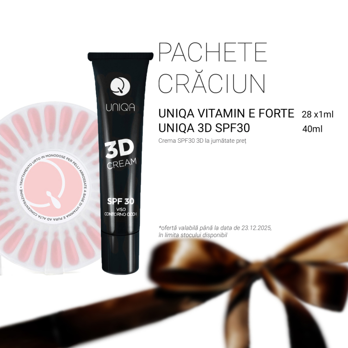 Pachet Sărbători UNIQA™ Vitamina E Forte & Cremă 3D SPF [1]