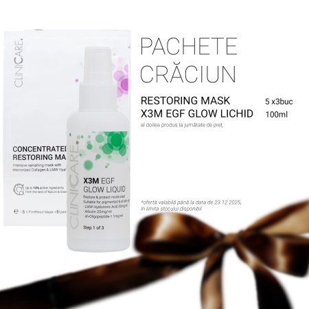 Pachete Sărbători 2025 - Pachet Sărbători CLINICCARE™ Glow Lichid & Restoring Mask