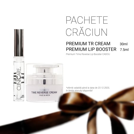 Pachete Sărbători 2025 - Pachet Sărbători CLINICCARE™ Premium Time Reverse Cream & Lip Booster CADOU