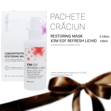 Pachete Sărbători 2025 - Pachet Sărbători CLINICCARE™ Refresh Lichid & Restoring Mask