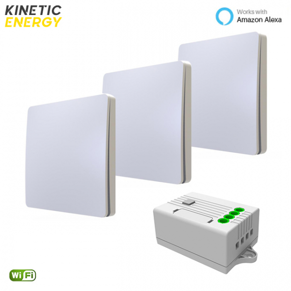 KIT Cap-Cruce 3 Întrerupătoare simple Kinetic Energy + Controller 1 canal, 5A, WiFi [1]