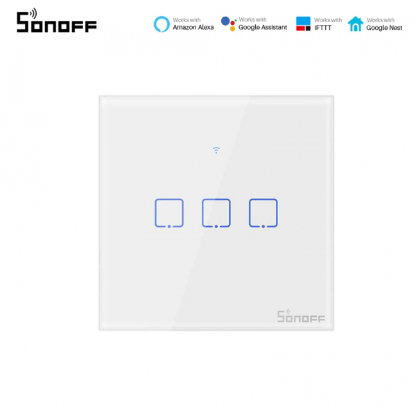 Sonoff T0EU3C-TX - Întrerupător Touch triplu cu control WiFi [1]