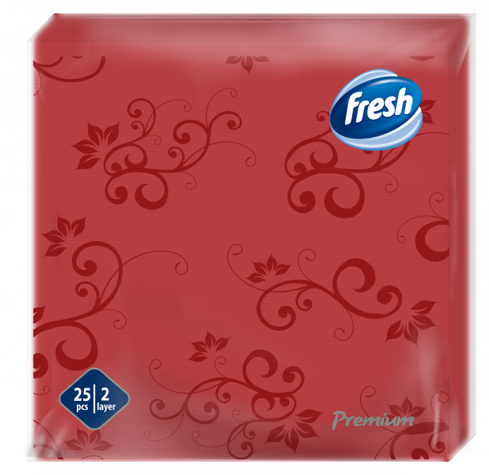 Servetele de masa Fresh Decor Premium Red 25buc, 2 str., 38x38 [1]