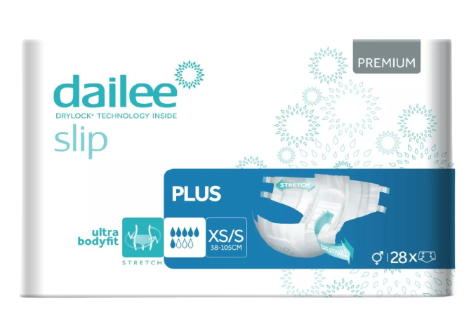 Scutece adulti Dailee Slip Plus Premium 6 pic., marimea XS/S, 38-105cm, 28 buc. [1]