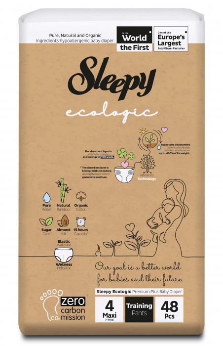 Scutece-chilotel Sleepy Ecologic Double. mărimea 4, 7-14 kg, 48buc. [1]
