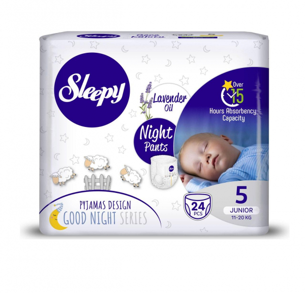 Scutece Chilotel Sleepy Natural Pants Ultra Sensitive Night Marime 5 Junior , 11-18kg, 24 bucati [1]