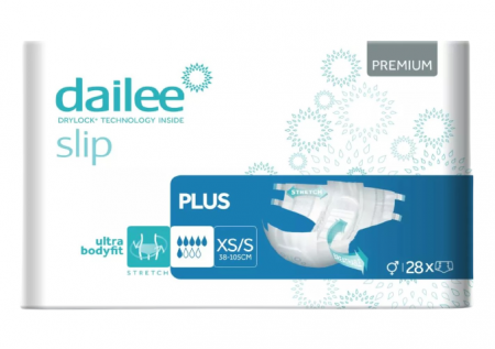 Scutece adulti Dailee Slip Plus Premium 6 pic., marimea XS/S, 38-105cm, 28 buc. [0]