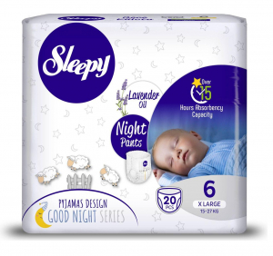 Scutece Chilotel Sleepy Natural Pants Ultra Sensitive Night Marime 6 Xlarge , 15-25kg, 20 bucati [0]