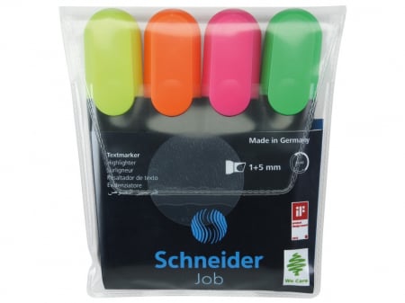 Set textmarker Schneider Job 4 culori/set [3]