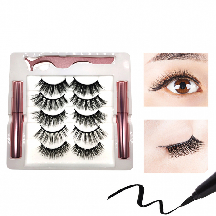 Set 5 gene false magnetice cu aplicator si doua tuburi eyeliner magnetic [3]