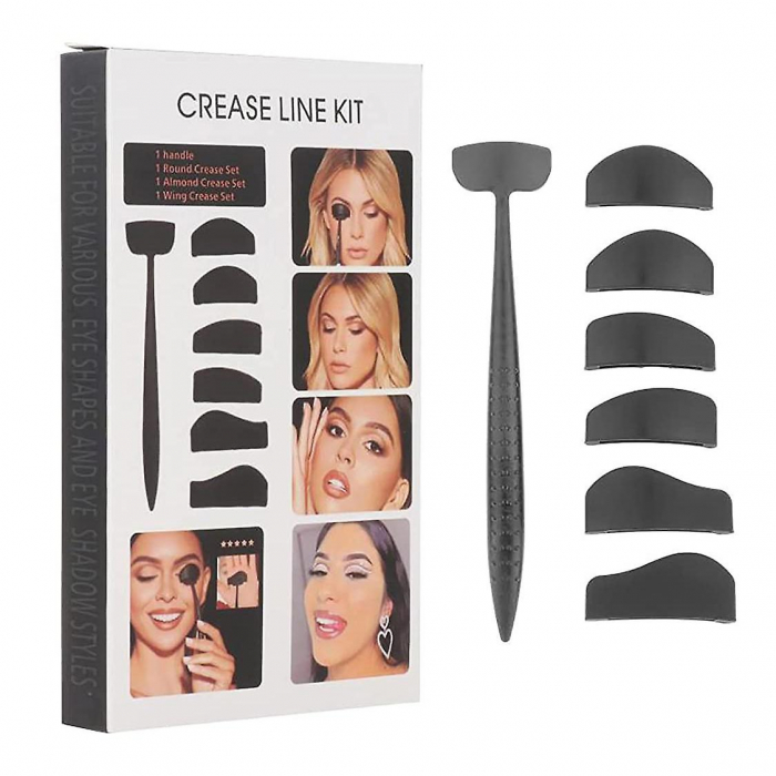 Kit aplicator fard cut crease cu 6 capete, negru [8]