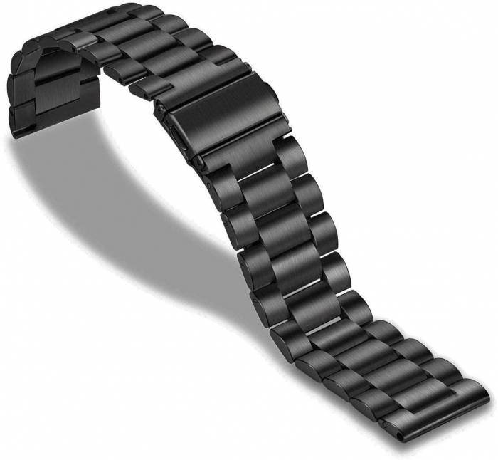 Curea smartwatch otel inoxidabil compatibila cu Huawei GT 2, ultra black, 46mm [7]