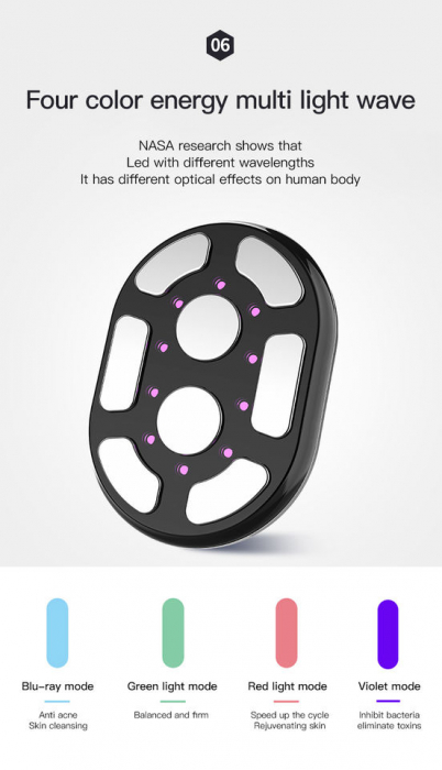 Aparat de slabit 5 in1 cu radiofrecventa RF, stimulare musculara EMS si 4 tipuri de lumini foton led, diamond white [5]