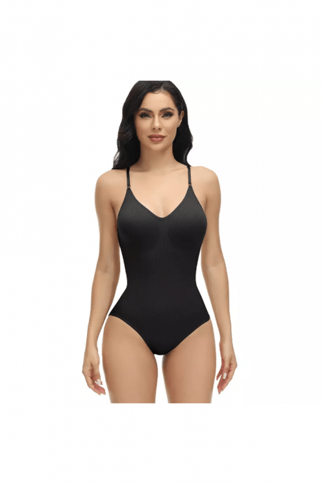 Body modelator shapewear fara cusaturi cu push-up, S, negru [10]