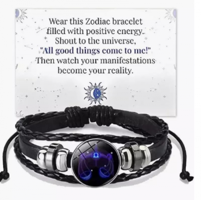Bratara manifestarii pentru calm si noroc alunga negativitatea cu semne zodiacale este reglabila si unisex, Capricorn [5]