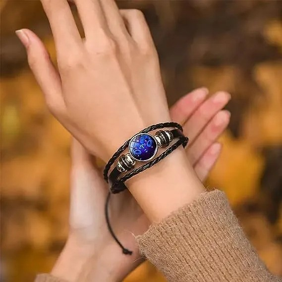 Bratara manifestarii pentru calm si noroc alunga negativitatea cu semne zodiacale este reglabila si unisex, Capricorn [3]