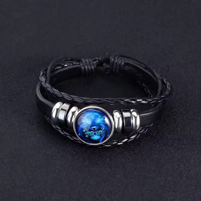 Bratara manifestarii pentru calm si noroc alunga negativitatea cu semne zodiacale este reglabila si unisex, Leu [3]