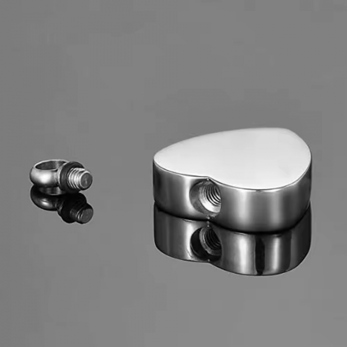 Colier comemorativ inima cu urna de incinerare cu piatra de zirconiu din oțel inoxidabil, silver [4]