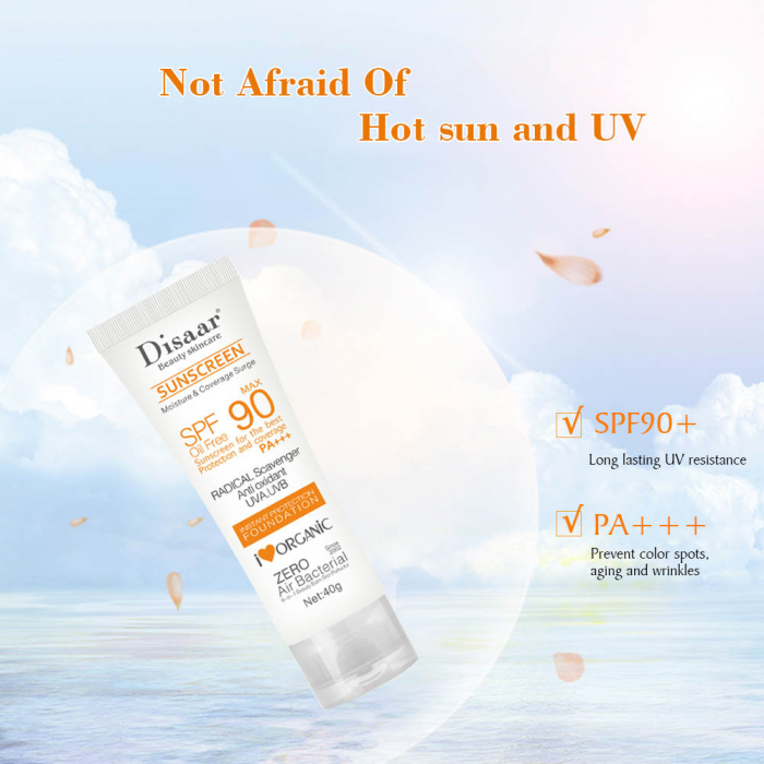 Crema cu protectie solara SPF 90 PAA+++ impotriva UVA/UVB protectie maxima rezistenta la transfer si transpiratie, 40 ML [4]